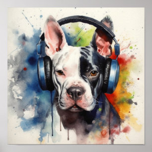 Bull Terrier Music Factory Ingelijste Kunst Poster