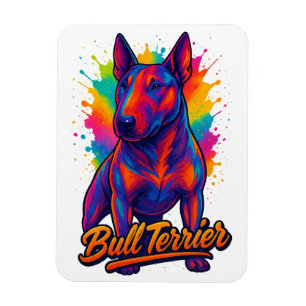 Bull Terrier Neon Pop Art – Kleurrijke Hond Magneet