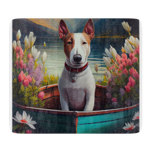 Bull Terrier op een peddel: Een landschappelijk av Snijplank
