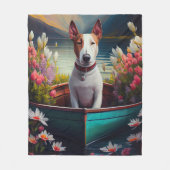 Bull Terrier op een peddel: Een Schilderachtig avo Fleece Deken (Voorkant)