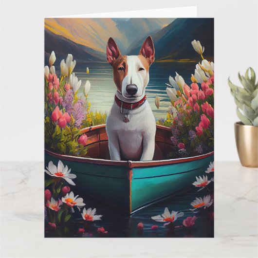 Bull Terrier op een peddel: Een Schilderachtig avo Kaart (Kleine Plant)