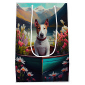 Bull Terrier op een peddel: Een Schilderachtig avo Medium Cadeauzakje (Achterkant)