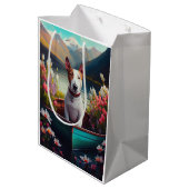 Bull Terrier op een peddel: Een Schilderachtig avo Medium Cadeauzakje (Achterkant Gekanteld)