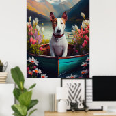 Bull Terrier op een peddel: Een Schilderachtig avo Poster (Thuiskantoor)