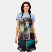 Bull Terrier op een peddel: Een Schilderachtig avo Schort (Gedragen)