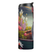 Bull Terrier op een peddel: Een Schilderachtig avo Thermosbeker (Gedraaid links)