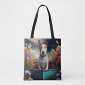 Bull Terrier op een peddel: Een Schilderachtig avo Tote Bag (Voorkant)