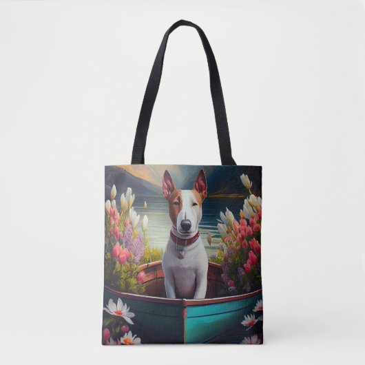 Bull Terrier op een peddel: Een Schilderachtig avo Tote Bag (Voorkant)