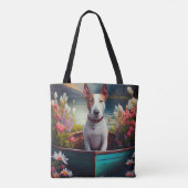 Bull Terrier op een peddel: Een Schilderachtig avo Tote Bag (Achterkant)