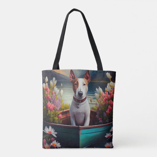 Bull Terrier op een peddel: Een Schilderachtig avo Tote Bag (Achterkant)