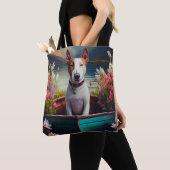 Bull Terrier op een peddel: Een Schilderachtig avo Tote Bag (Dichtbij)