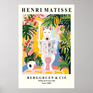 Bull Terrier op Toilet Kunst - Matisse Stijl Poster
