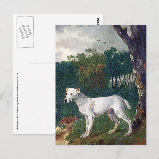 Bull Terrier Painting -  beeldende kunst Briefkaart (Voorkant / Achterkant)