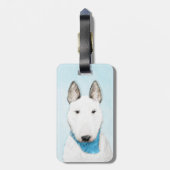 Bull Terrier Painting - Cute Original Dog Art Bagagelabel (Achterkant verticaal)