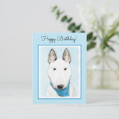Bull Terrier Painting - Cute Original Dog Art Briefkaart (Staand voorkant)