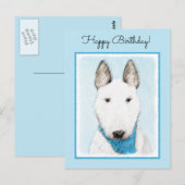Bull Terrier Painting - Cute Original Dog Art Briefkaart (Voorkant / Achterkant)