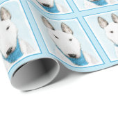Bull Terrier Painting - Cute Original Dog Art Cadeaupapier (Rol Hoek)