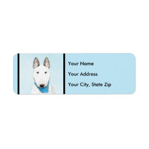 Bull Terrier Painting - Cute Original Dog Art Etiket