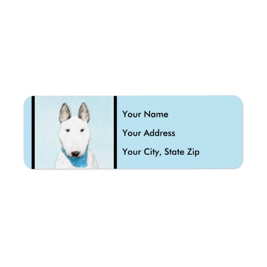 Bull Terrier Painting - Cute Original Dog Art Etiket (Voorkant)
