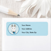 Bull Terrier Painting - Cute Original Dog Art Etiket (Insitu)