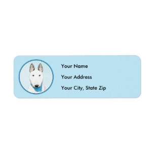 Bull Terrier Painting - Cute Original Dog Art Etiket