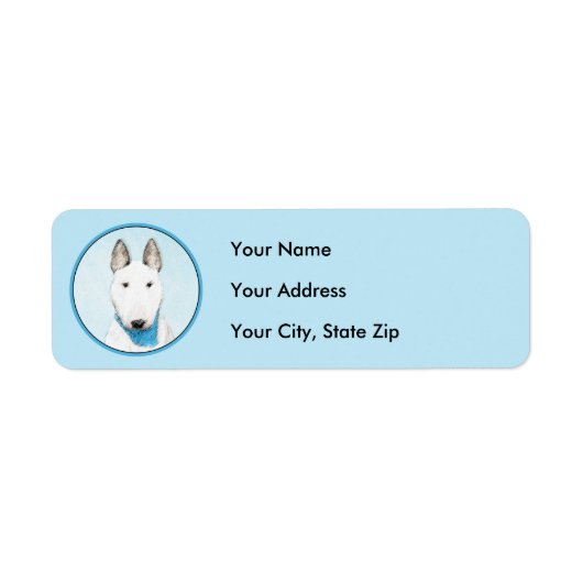 Bull Terrier Painting - Cute Original Dog Art Etiket (Voorkant)