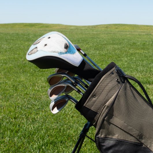 Bull Terrier Painting - Cute Original Dog Art Golfheadcover (Insitu)