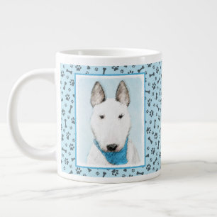 Bull Terrier Painting - Cute Original Dog Art Grote Koffiekop