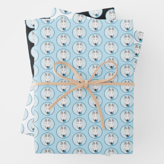 Bull Terrier Painting - Cute Original Dog Art Inpakpapier Vel (In situ)