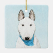 Bull Terrier Painting - Cute Original Dog Art Keramisch Ornament (Achterkant)