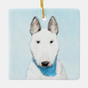 Bull Terrier Painting - Cute Original Dog Art Keramisch Ornament