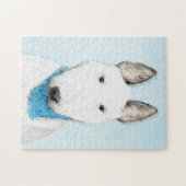 Bull Terrier Painting - Cute Original Dog Art Legpuzzel (Horizontaal)