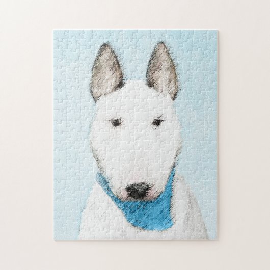 Bull Terrier Painting - Cute Original Dog Art Legpuzzel (Verticaal)