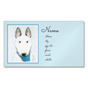 Bull Terrier Painting - Cute Original Dog Art Magnetisch Visitekaartje