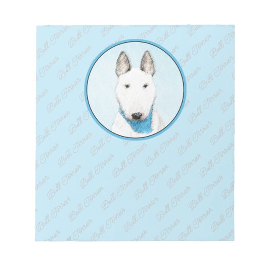 Bull Terrier Painting - Cute Original Dog Art Notitieblok (Voorkant)