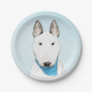 Bull Terrier Painting - Cute Original Dog Art Papieren Bordje