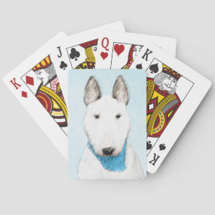 Bull Terrier Painting - Cute Original Dog Art Pokerkaarten
