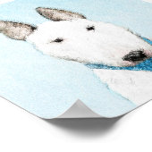 Bull Terrier Painting - Cute Original Dog Art Poster (Hoek)