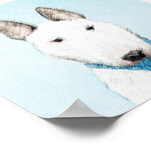 Bull Terrier Painting - Cute Original Dog Art Poster (Hoek)