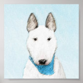 Bull Terrier Painting - Cute Original Dog Art Poster (Voorkant)