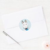 Bull Terrier Painting - Cute Original Dog Art Ronde Sticker (Envelop)