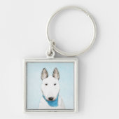Bull Terrier Painting - Cute Original Dog Art Sleutelhanger (Voorkant)