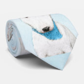 Bull Terrier Painting - Cute Original Dog Art Stropdas (Opgerold)