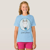 Bull Terrier Painting - Cute Original Dog Art T-Sh T-shirt (Voorkant volledig)