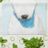 Bull Terrier Painting - Cute Original Dog Art Theedoek (Gevouwen)
