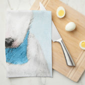 Bull Terrier Painting - Cute Original Dog Art Theedoek (Quarter Fold)