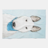 Bull Terrier Painting - Cute Original Dog Art Theedoek (Horizontaal)
