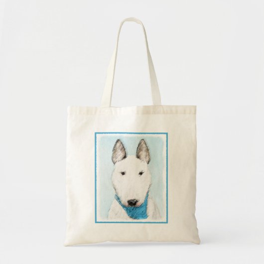 Bull Terrier Painting - Cute Original Dog Art Tote Bag (Voorkant)