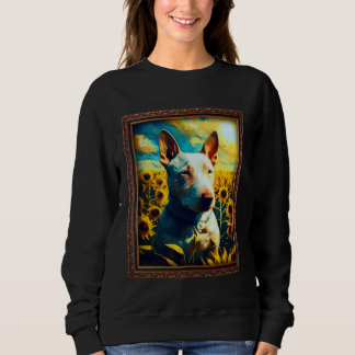 Bull Terrier Painting Sunflower Flower Mom Women F Trui