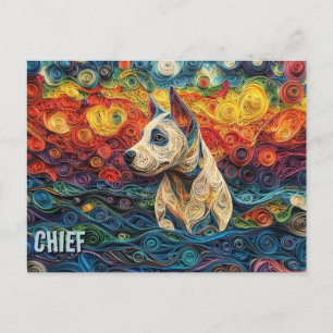 Bull Terrier Paper Quilling Art Dog Portret Briefkaart